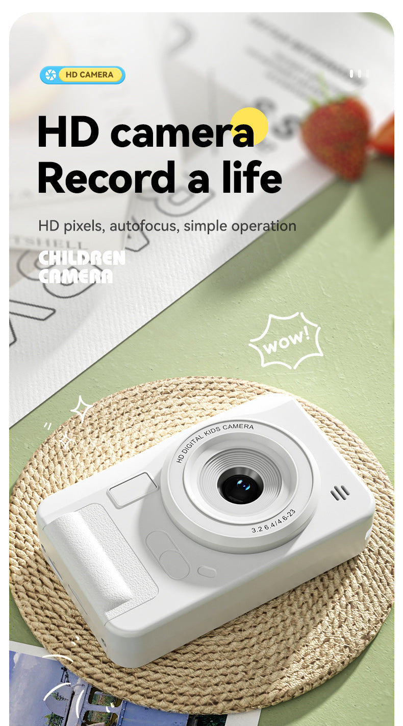 Student HD Digital Camera - 44MP, 8x Zoom, Autofocus, Dual Lens, Type-C Charging (white)