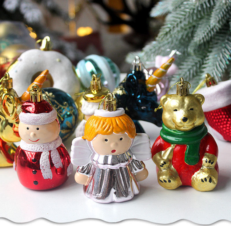 Senior Citizen 72-Piece Christmas Bauble Set - Hand-Painted House and Round Ornaments