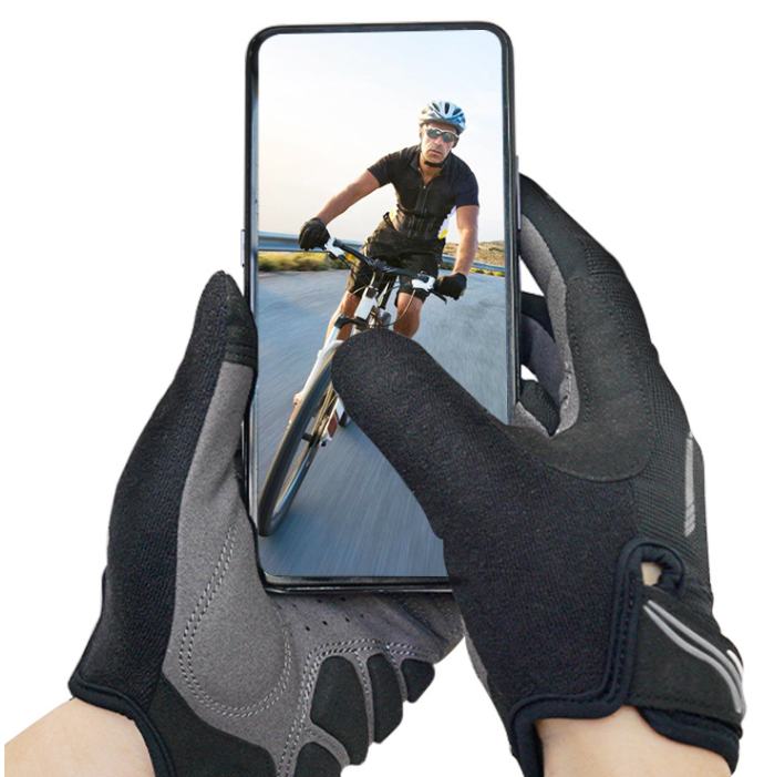 M Blue Unisex Full-Finger Cycling Gloves - Padded Shock-Absorbing & Anti-Slip Grip for MTB & Road Biking