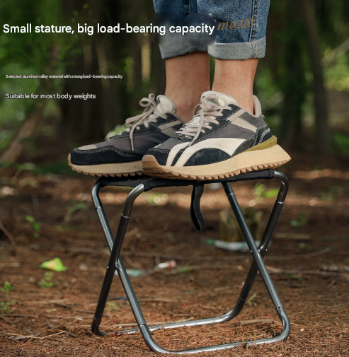 Small Blue Ultralight Portable Folding Camping Stool - Compact Aluminum Chair for Hiking, Fishing & Outdoor Events