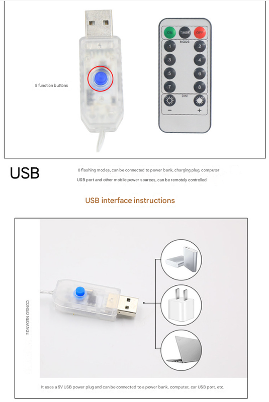 Festive Climbing Santa LED Ladder Light - USB Powered Outdoor Christmas Hanging Decoration with Remote(3m)
