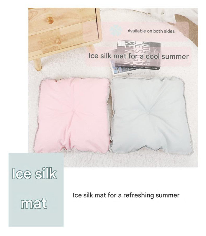 Green Premium Portable Pet Tent Bed with Cooling Mat - Breathable Foldable Outdoor Indoor Cat Dog House Shelter for Summer(Size: M)