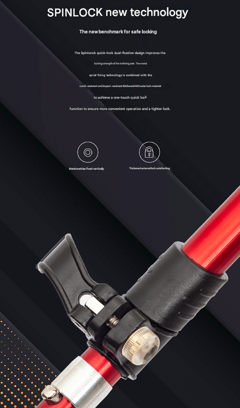 Long Black Ultralight Foldable Hiking Pole - Adjustable Aluminium Trekking Stick with EVA Grip for Outdoor Walking & Climbing