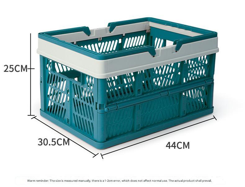 Large Collapsible Storage Basket with Handles - Portable Folding Crate for Shopping, Picnics & Car Trunk(blue)