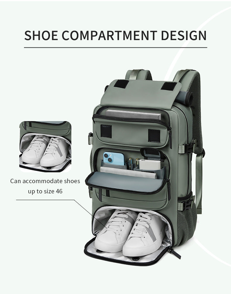 4-in-1 Convertible Travel Backpack & Briefcase - Large Capacity, 16" Laptop Compartment, USB Port(Pink)