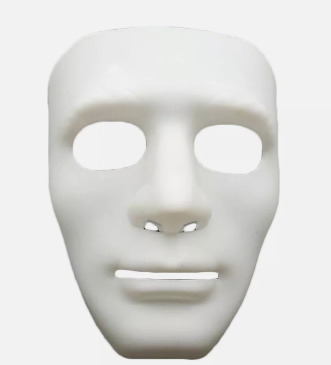 2x Robot Plain Mask Purge Style Halloween Scary Ghost Blank Mask Unisex - 2x Blue