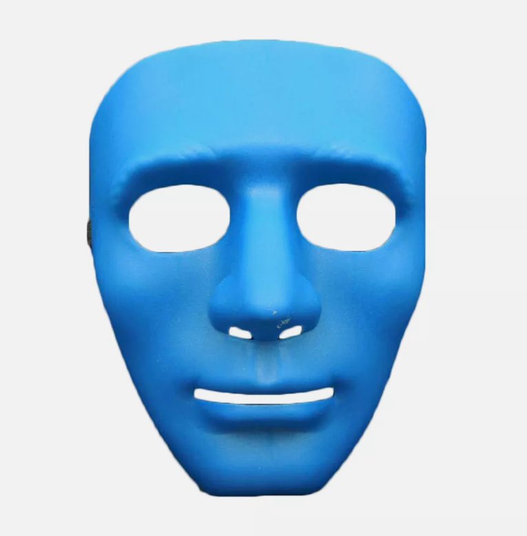 2x Robot Plain Mask Purge Style Halloween Scary Ghost Blank Mask Unisex - 2x Blue